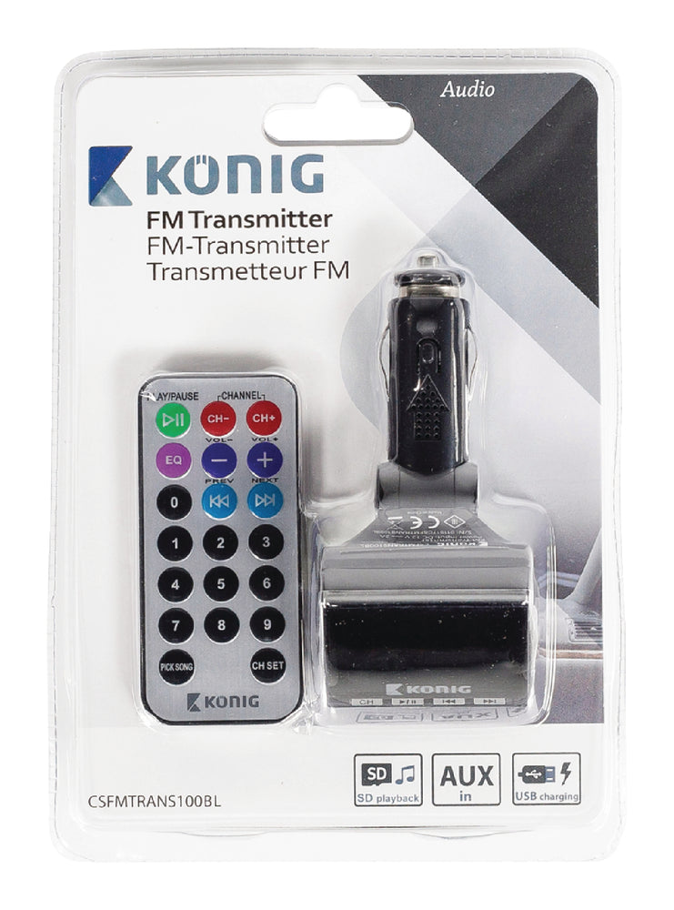 König FM Audio Transmitter 3.5 mm Black