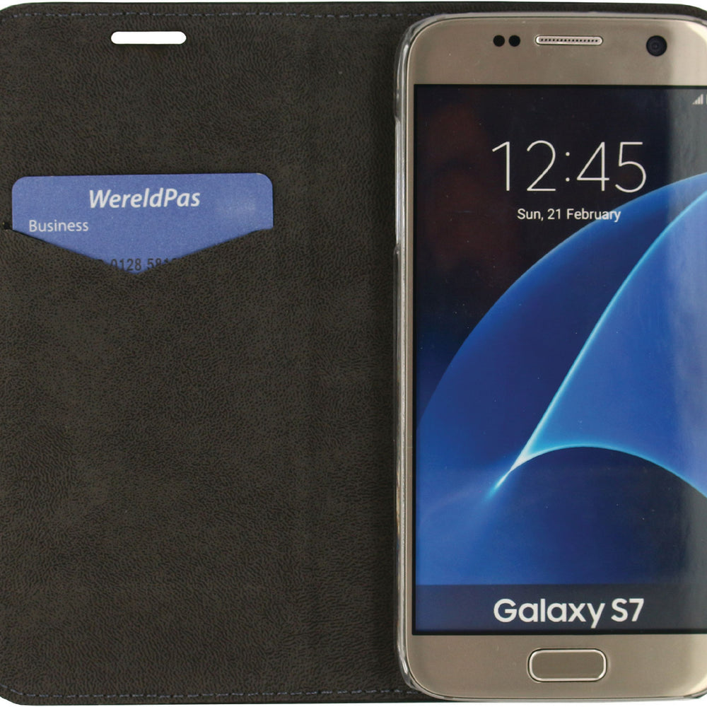Premium Magnet Smartphone Book Case Samsung Galaxy S7-Black