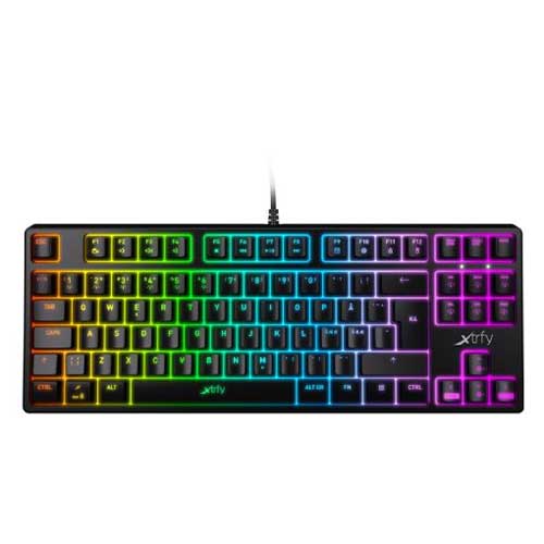 Xtrfy K4 RGB TKL Compact Mechanical Gaming Keyboard, Tenkeyless , Full N-key Rollover, 1000Hz, Adjustable RGB, Black