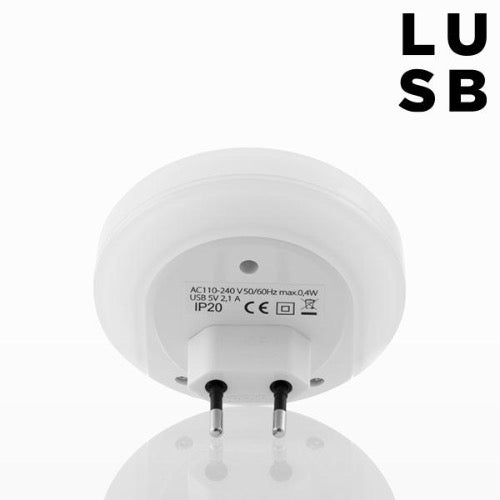 Lusb USB Charger Adapter with 2 in 1 LED
